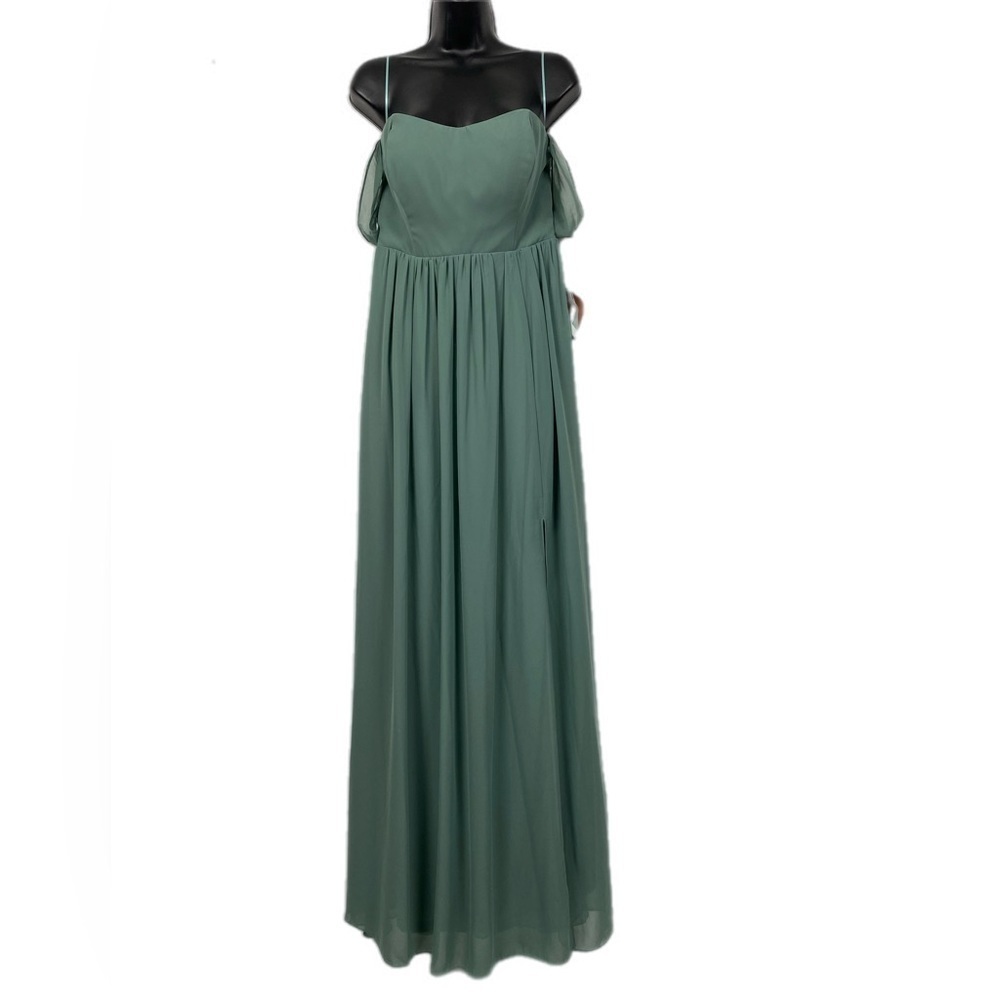 Birdy Grey August Chiffon Dress Sea Glass Bridesmaid Formal Wedding Large - Picture 2 of 16